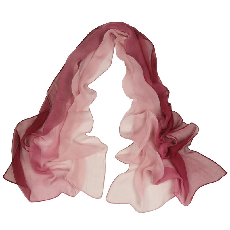 PANTONIGHT Long Chiffon Sheer Scarf Gradient - Pantonight Berry Pink Shaded Colors Lightweight Scarf For Womens (Color 088) - Image 1